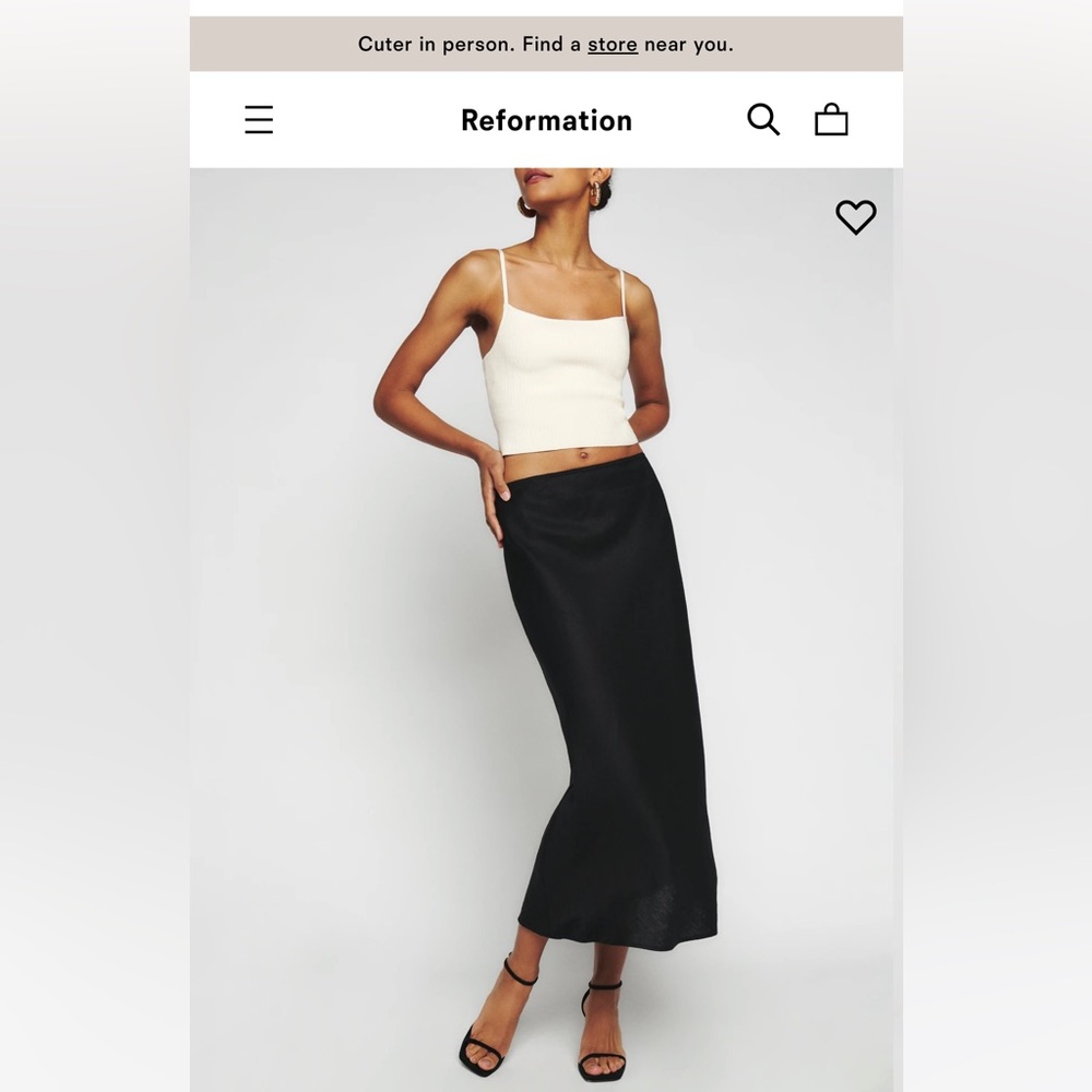 Reformation Layla Linen Skirt